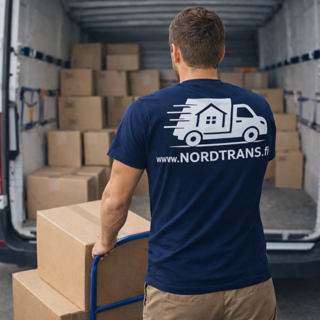Ammattitaitoinen muuttoapu Helsinki - Nordtrans muuttopalvelu tiimi työssä
